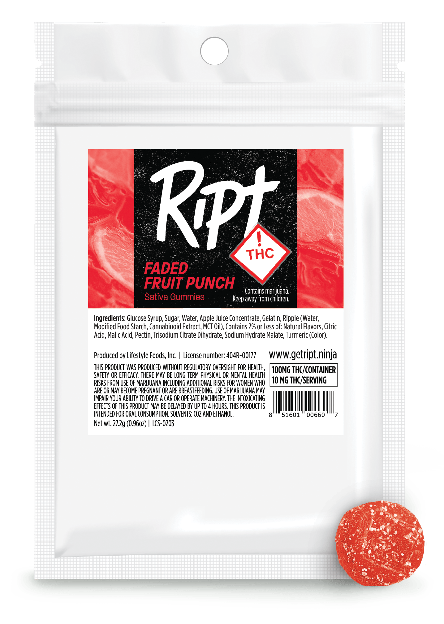 Faded Fruit Punch - Sativa (100mg THC)