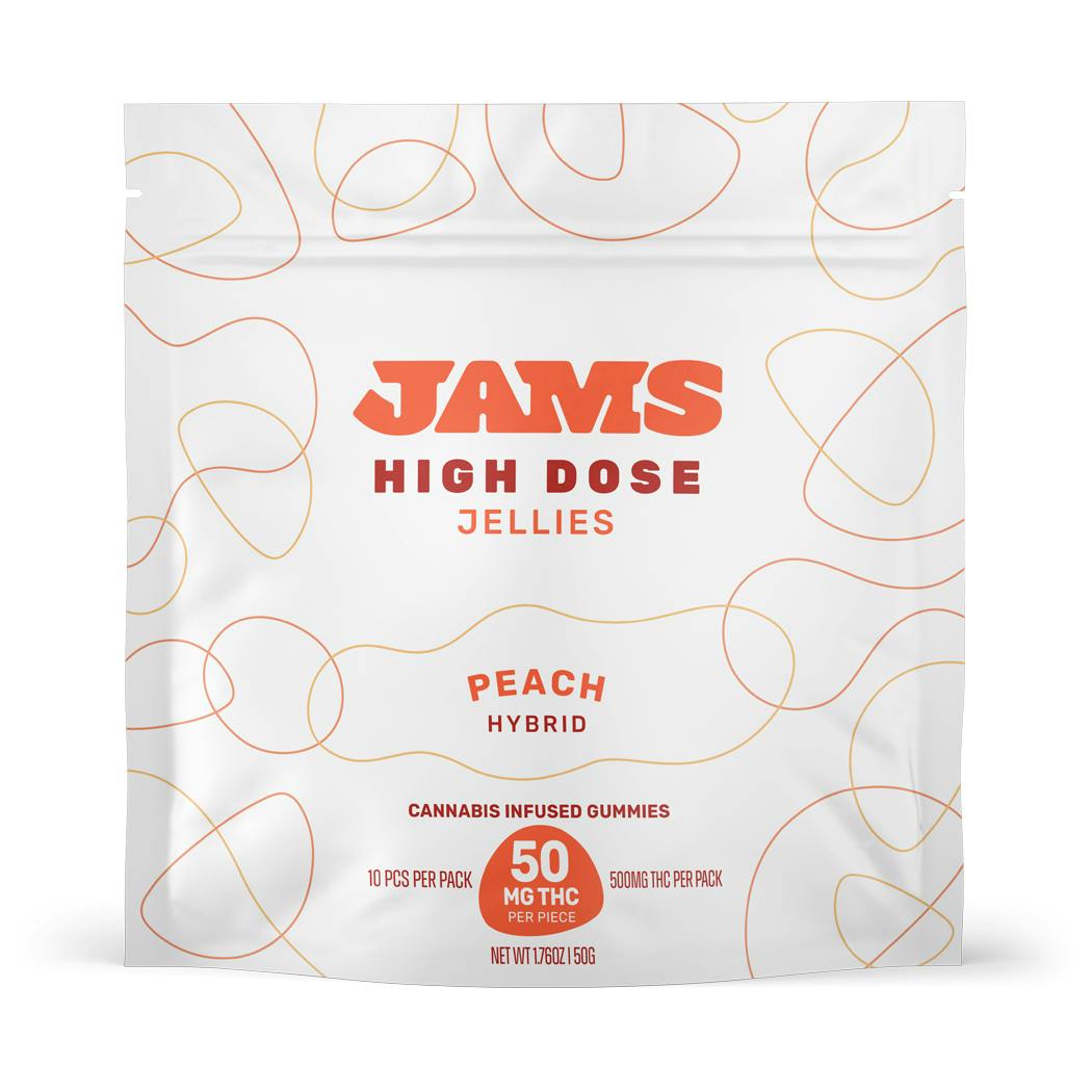 High Dose Peach Jellies 500mg | 10pk by JAMS