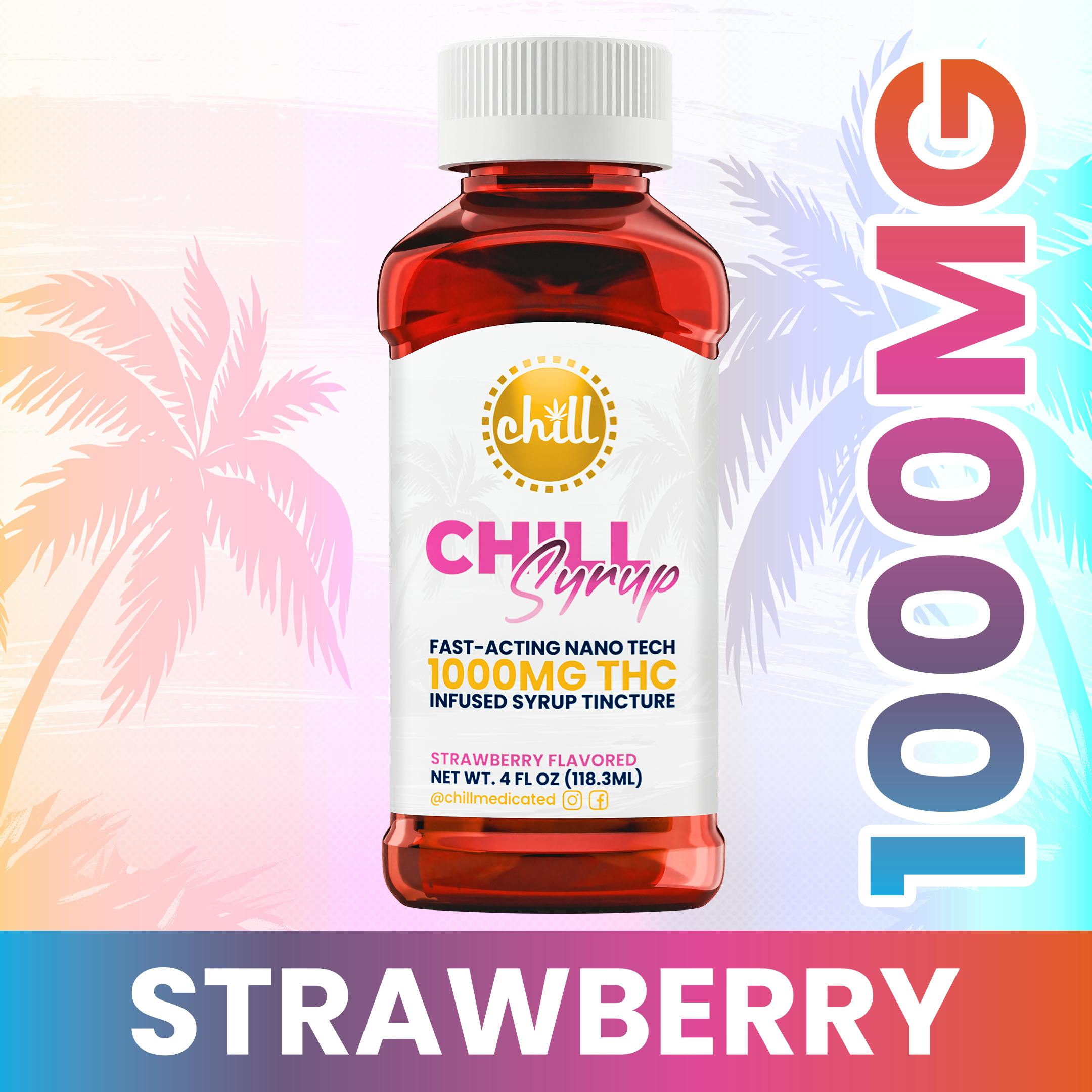 Strawberry | 1000mg THC Syrup Tincture | Chill Medicated | MED - Chill ...