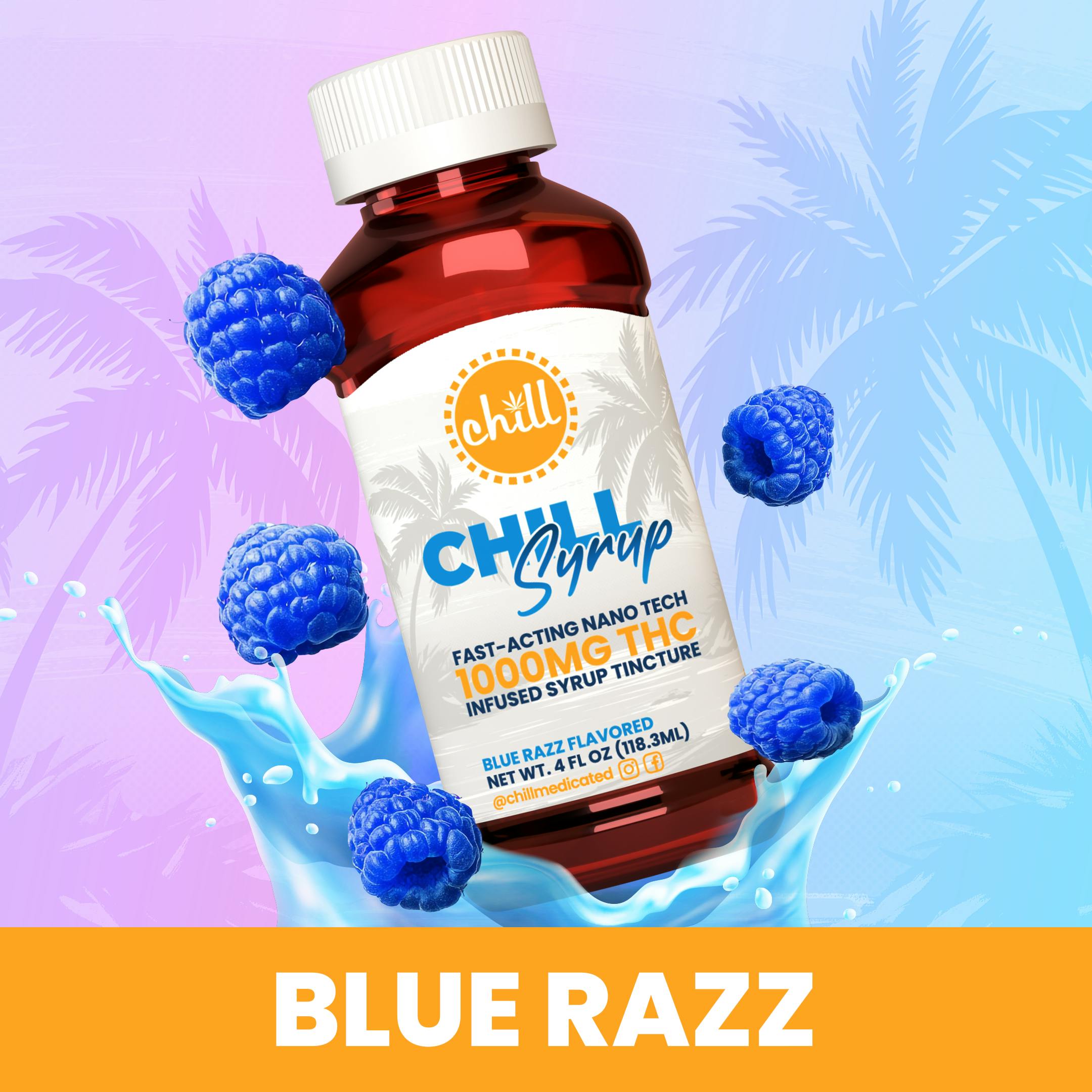 Blue Razz | 1000mg THC Syrup Tincture | Chill Medicated | REC by Chill Medicated