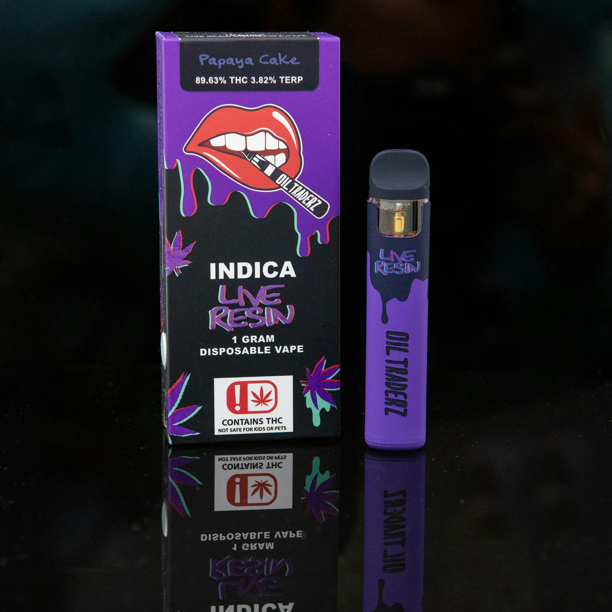 1g Papaya Cake Live Resin Disposable - Oil Traderz (Indica)
