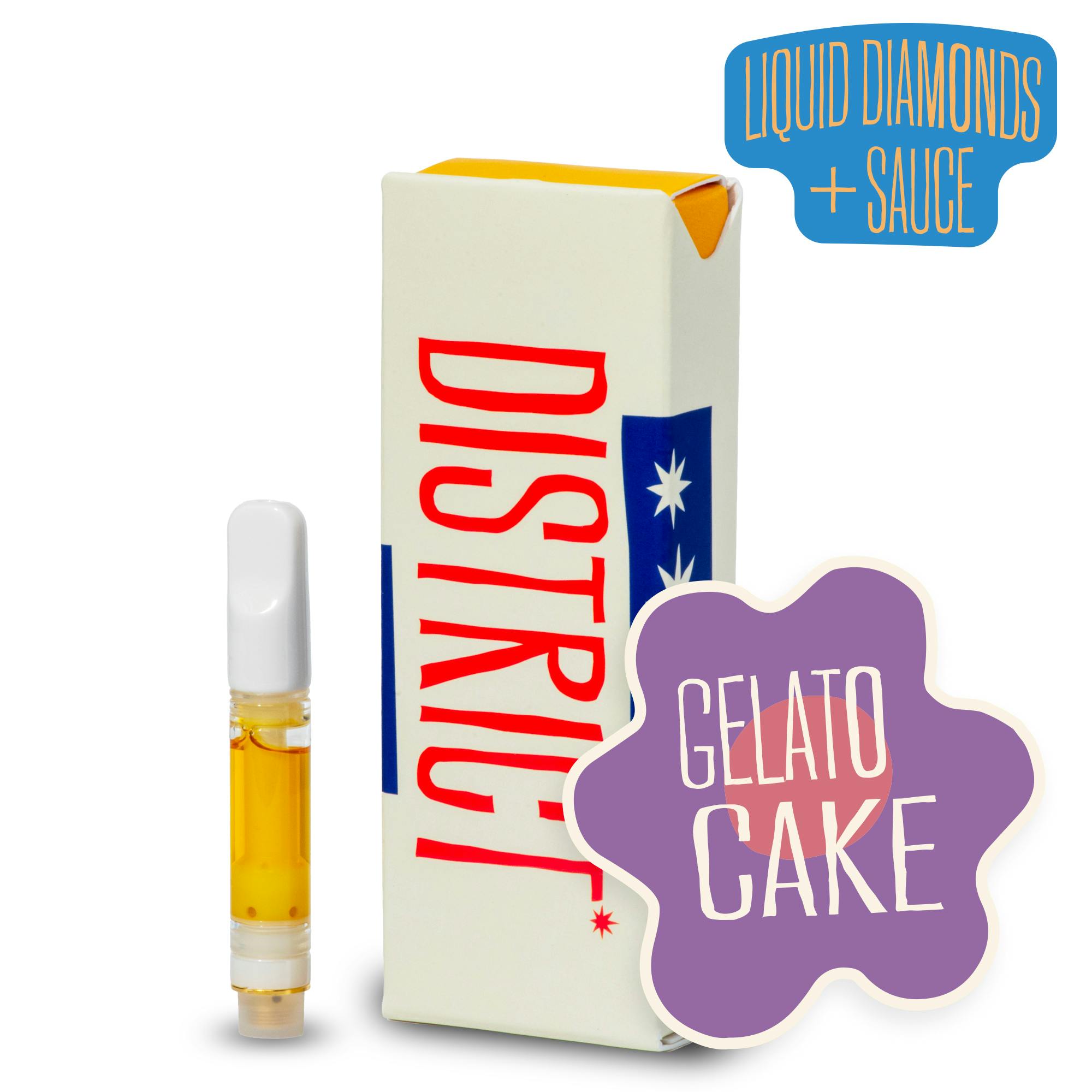 Gelato Cake Liquid Diamonds and Sauce Vape Cartridge by District Cannabis