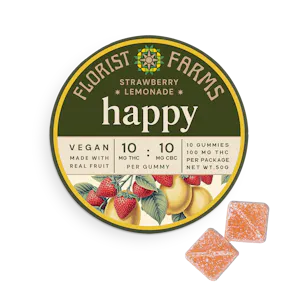 FLORIST FARMS - Happy: Strawberry Lemonade | Gummies | 100mg 10pk | Florist Farms