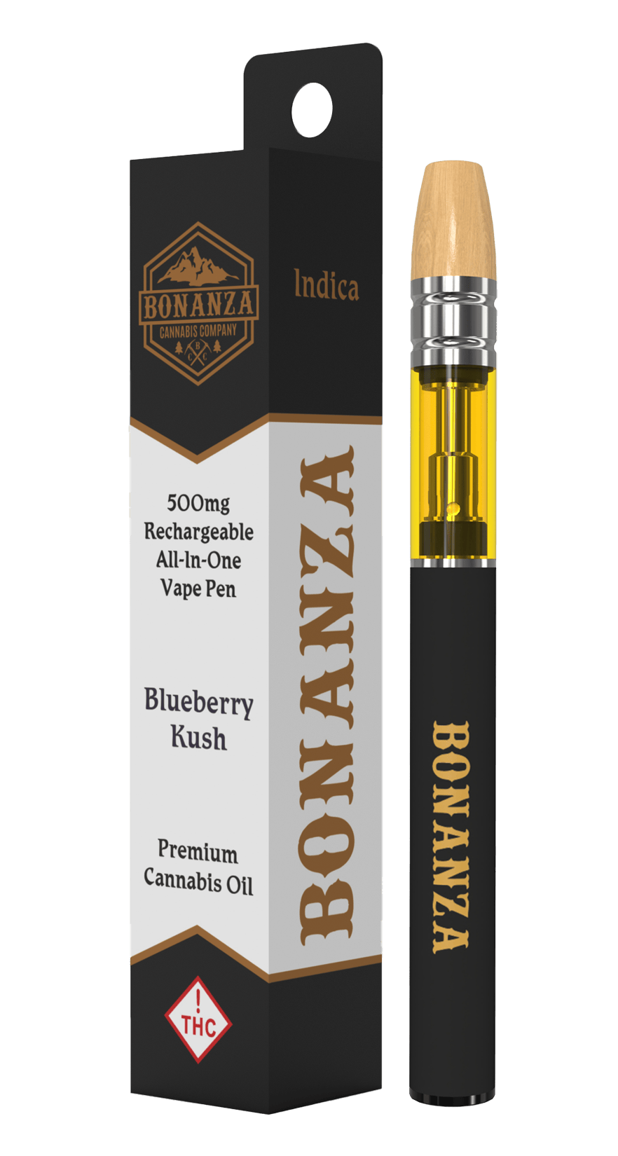 500 MG AIO Cartridge Blueberry Kush by Bonanza Cannabis Company