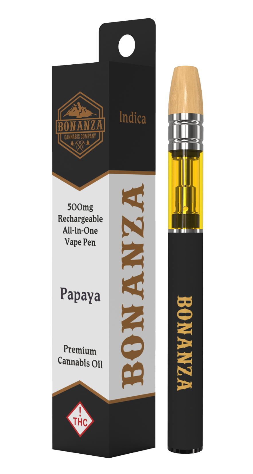 500 MG AIO Cartridge Papaya by Bonanza Cannabis Company
