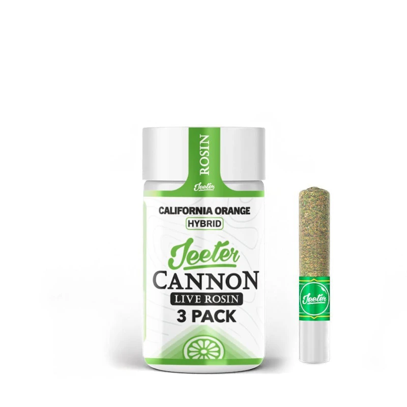 Jeeter California Orange · Live Rosin Cannons · Infused Minis · 0.5g ea · 3pk, Infused Pre-Rolls
