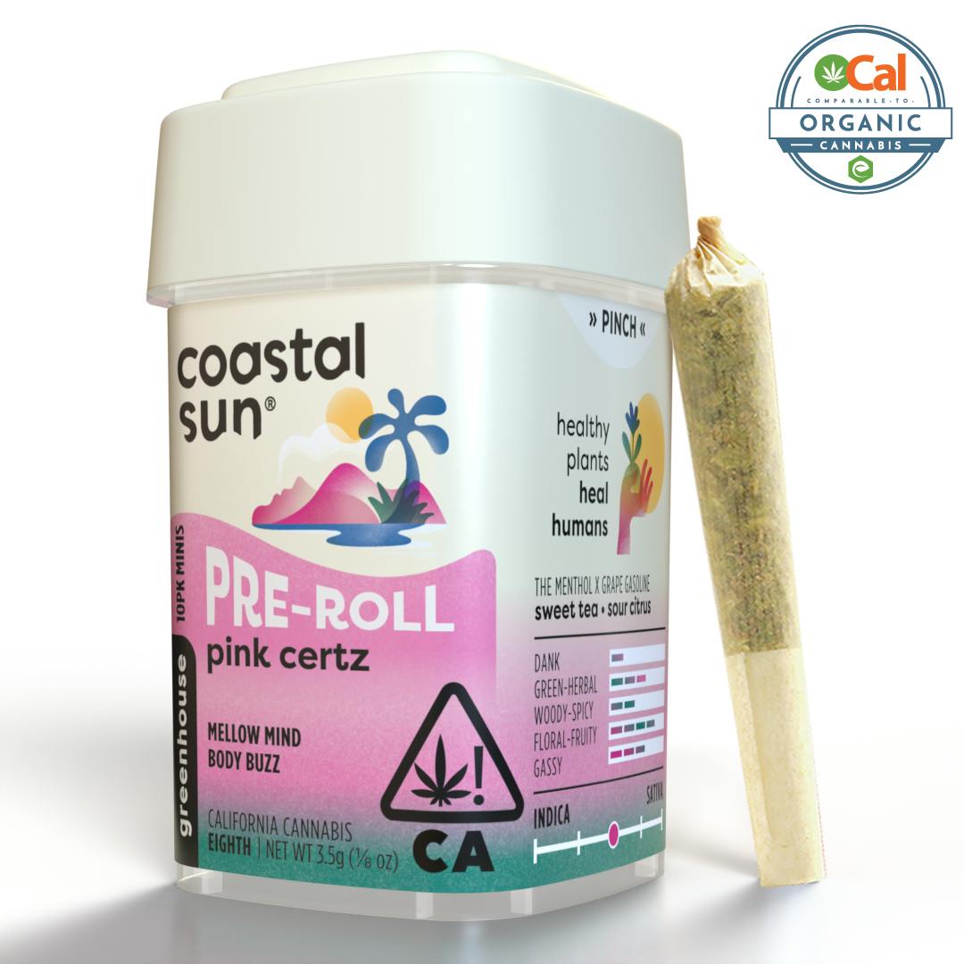 Pink Certz Greenhouse 0.35g Pre-Roll 10pk 3.5g - Coastal Sun