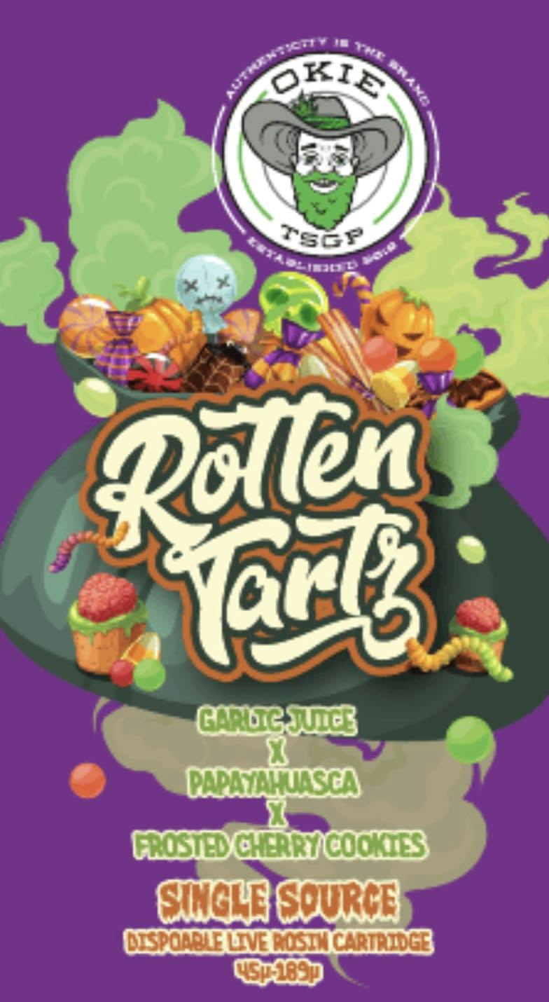 Rotten Tartz - 45µ-189µ - 0.5g Disposable Live Rosin Cart by Okie TSGP