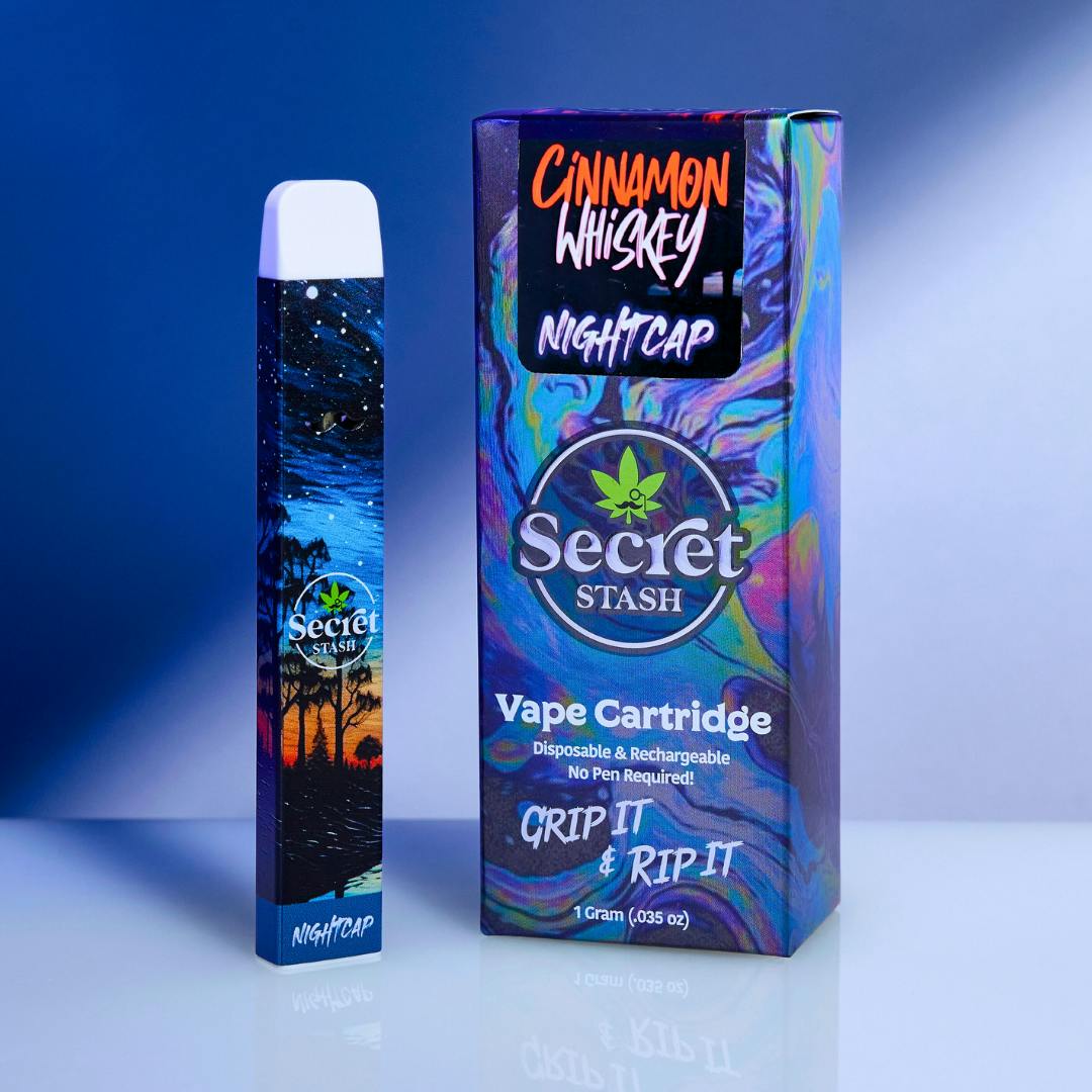 elf bar vape uk Secret Stash | Disposable Cart | Nightcap | Cinnamon Whiskey | 1g (NEW)