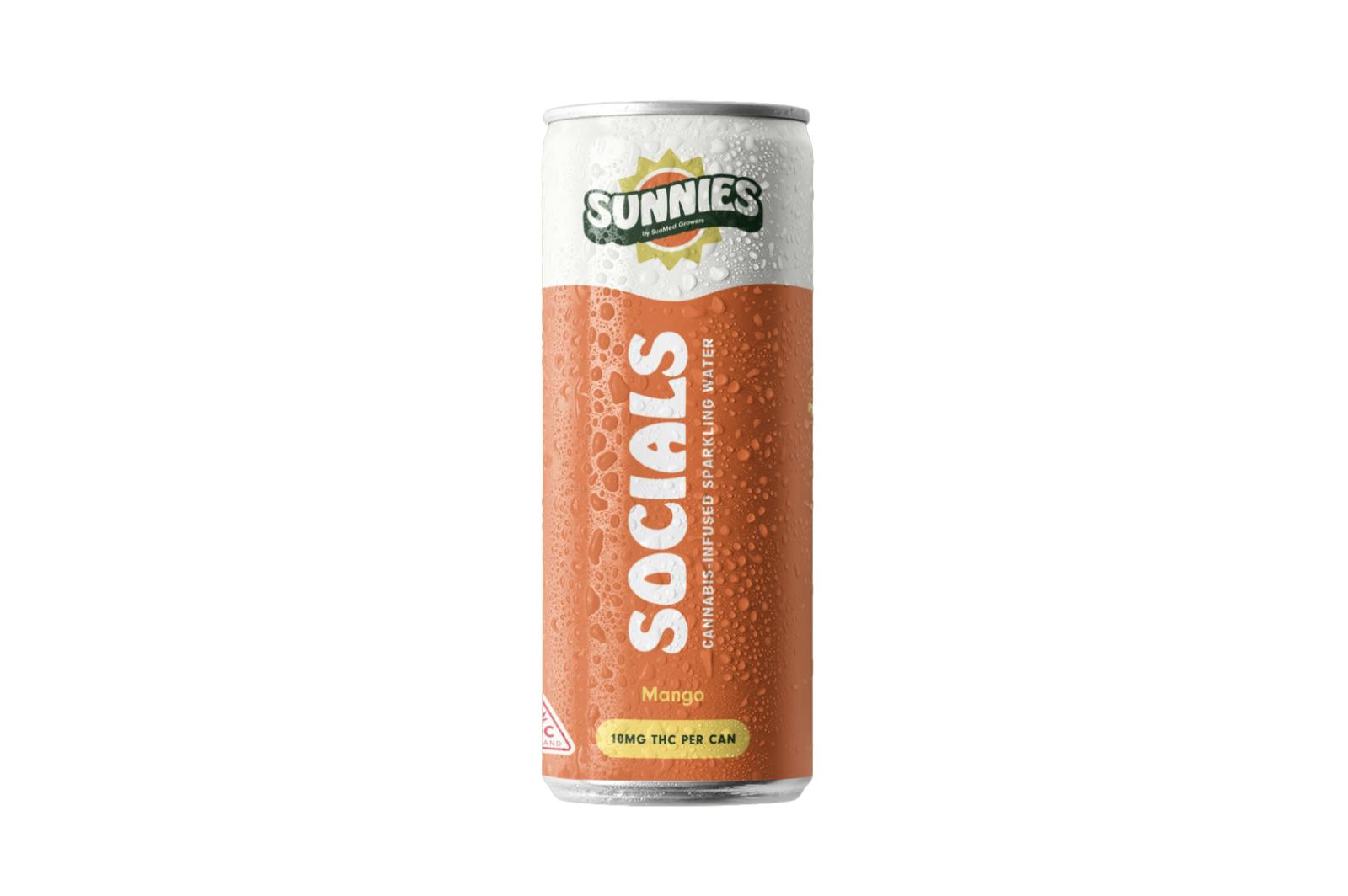 Socials - Mango Sparkling Water - 10mg THC - 12oz Can