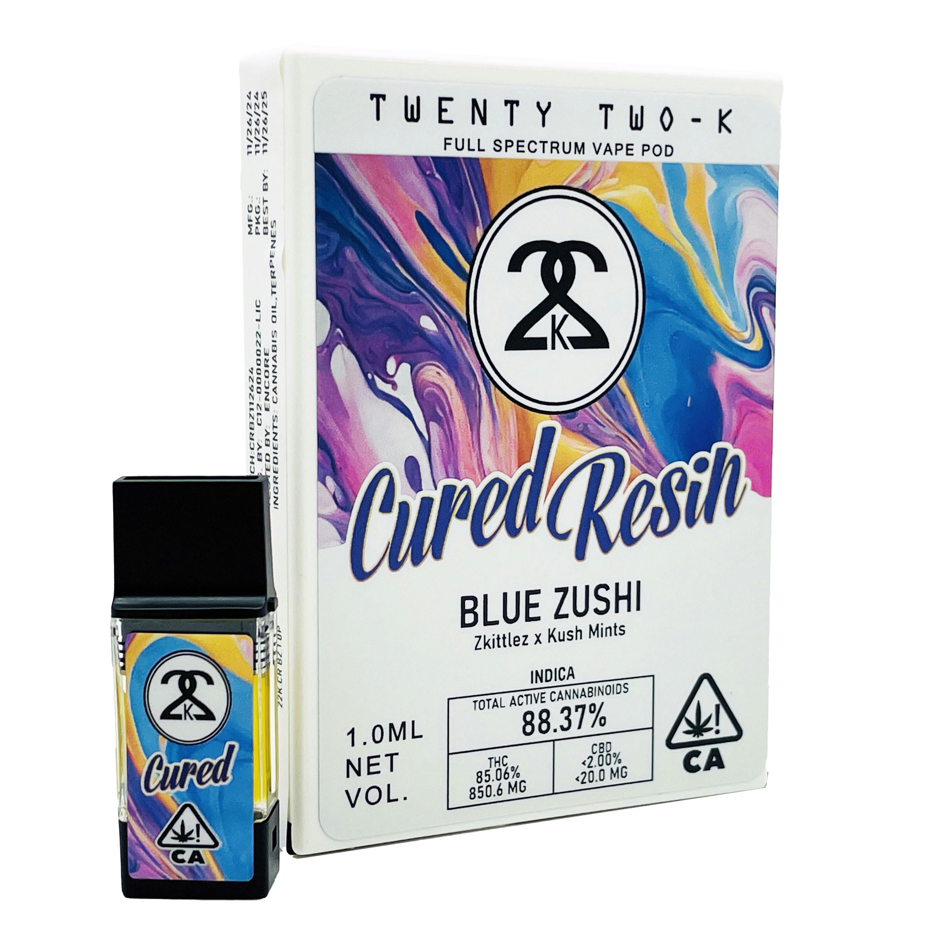 22K - Cured Resin - Blue Zushi - 1.0ml POD