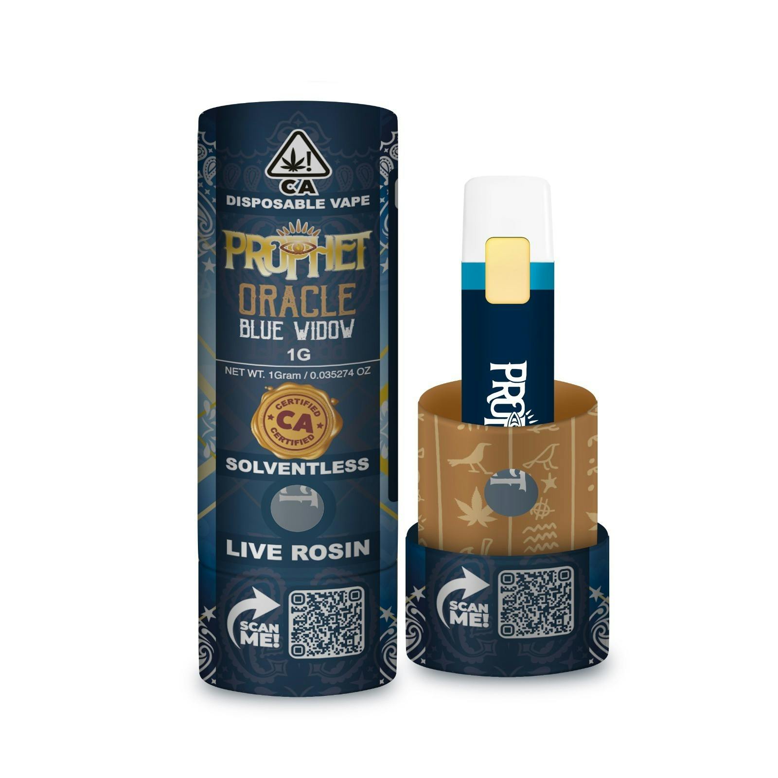 Oracle Solventless Rosin 1g Vape -- Blue Widow -- TIER 1