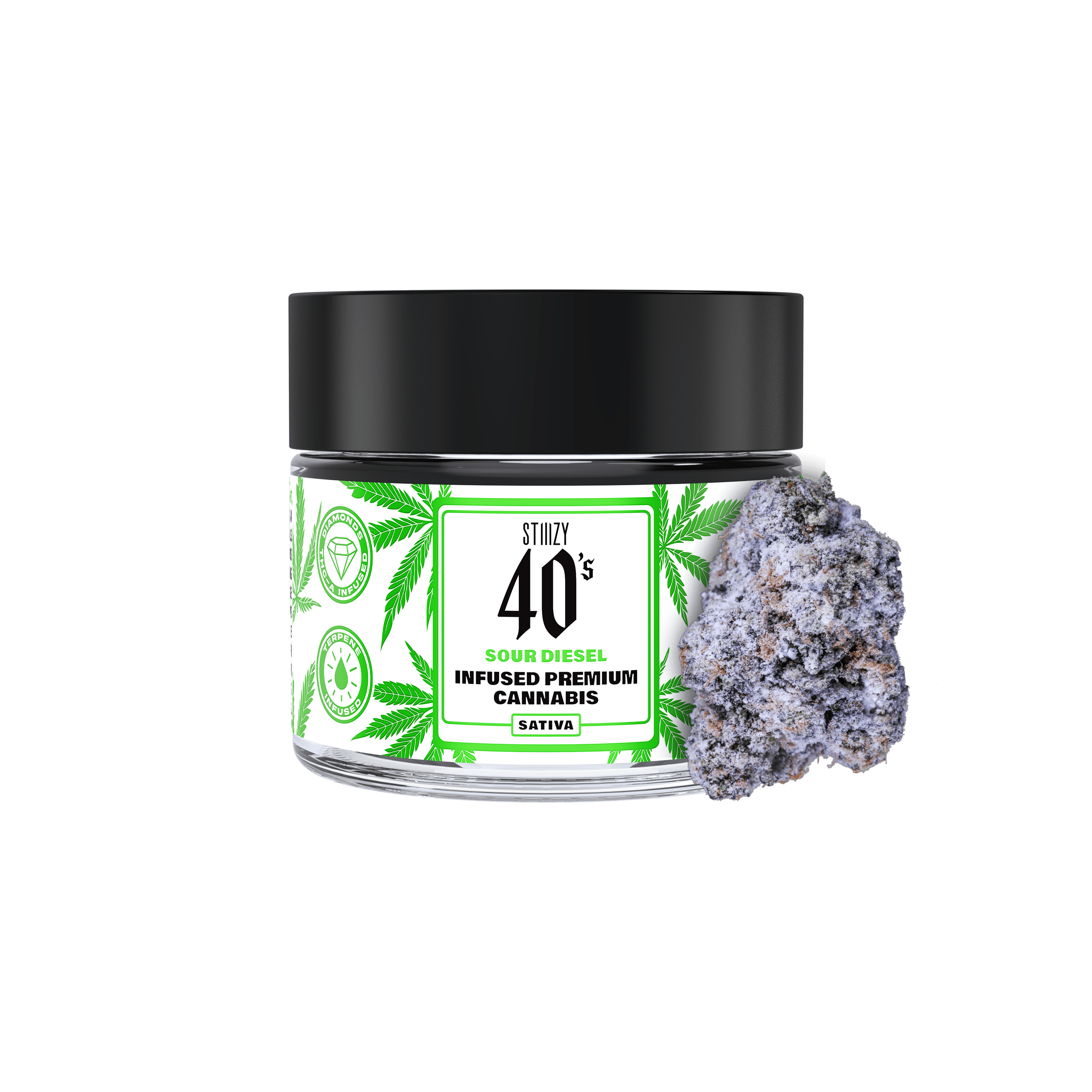 STIIIZY - SOUR DIESEL - 3.5G 40's Infused Flower Jar — Flower
