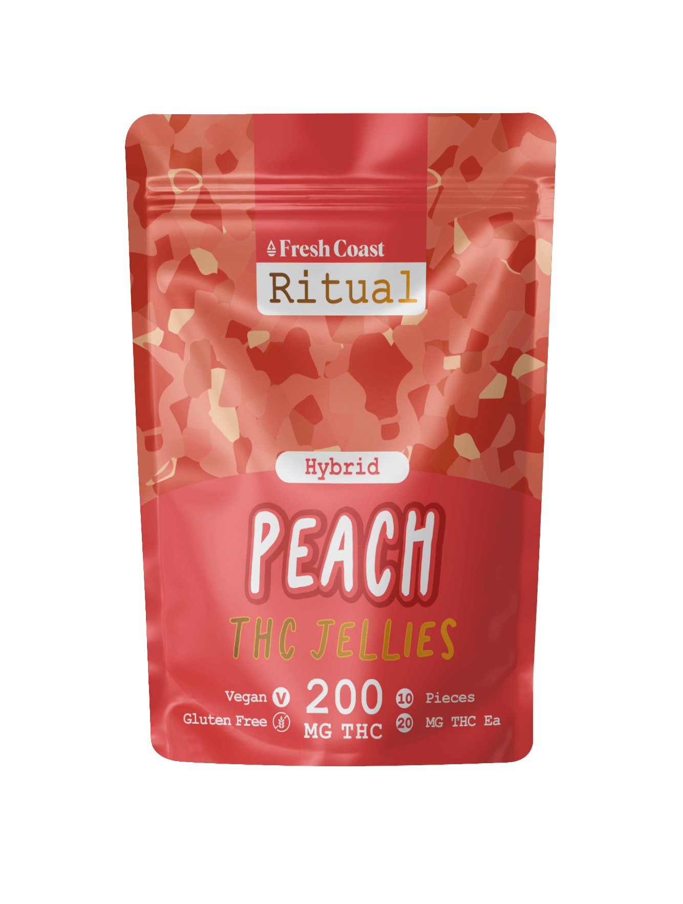 Fresh Coast | Peach | Ritual 200mg Vegan Jellies | Hybrid by Fresh Coast
