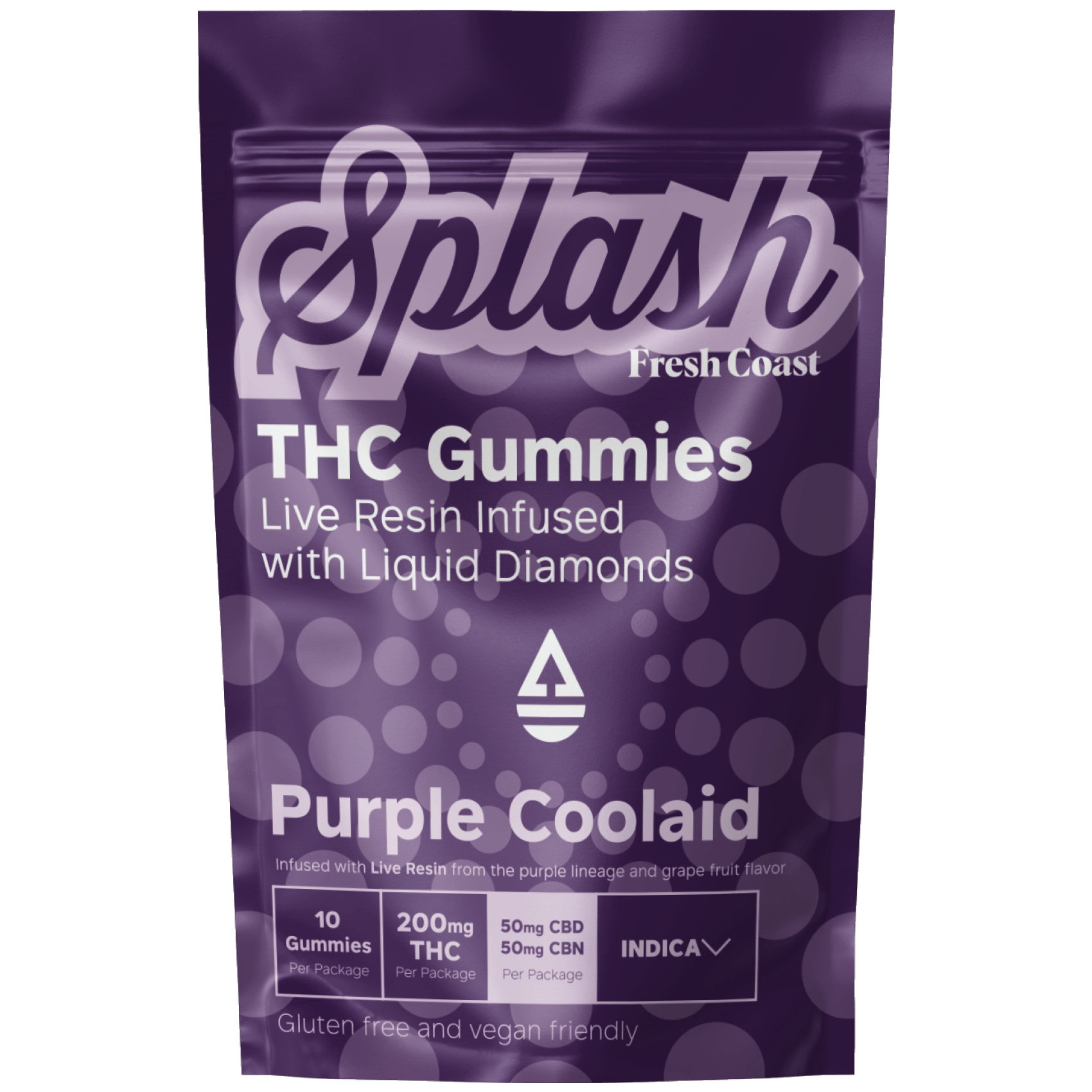 Splash | Purple Coolaid 4:1:1 Live Resin Gummies | 200mg | 10ct | 20mg/ea by Fresh Coast