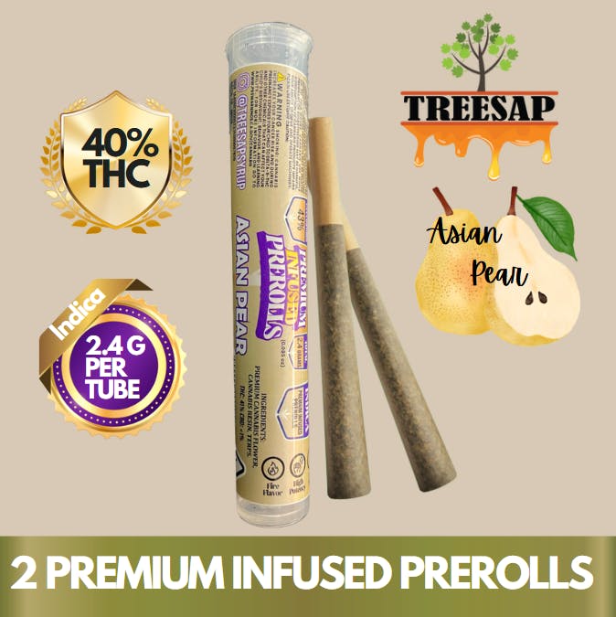 Treesap Infused Pre-Roll Asian Pear - 2.4g Per Tube (Indica)
