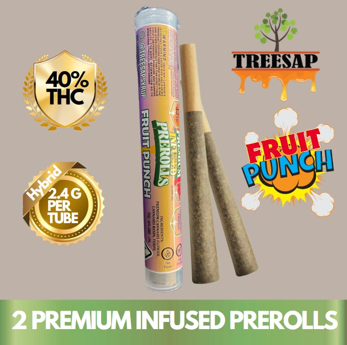 Treesap Infused Pre-Roll Fruit Punch - 2.4g Per Tube (Hybrid)
