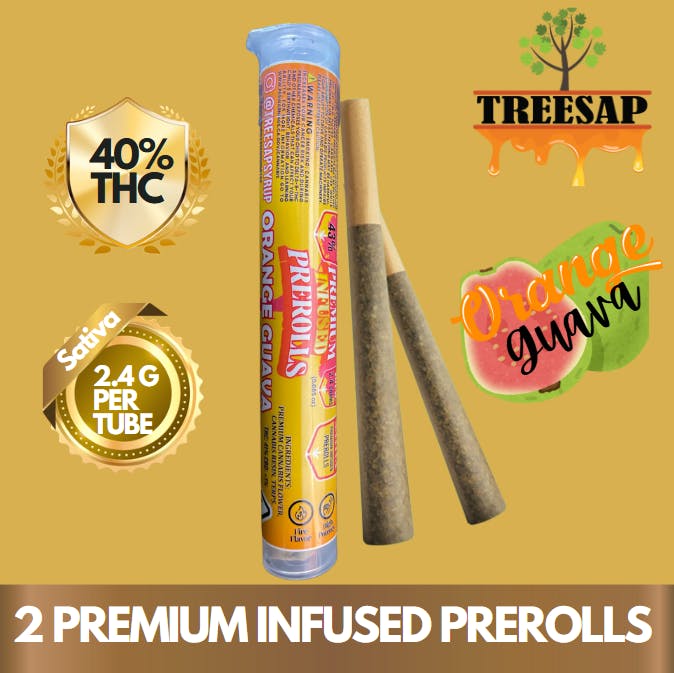 Treesap Infused Pre-Roll Orange Guava - 2.4g Per Tube (Sativa)