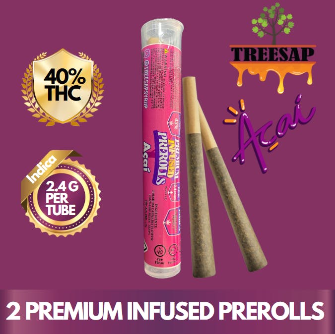 Treesap Infused Pre-Roll Acai - 2.4g Per Tube (Indica)