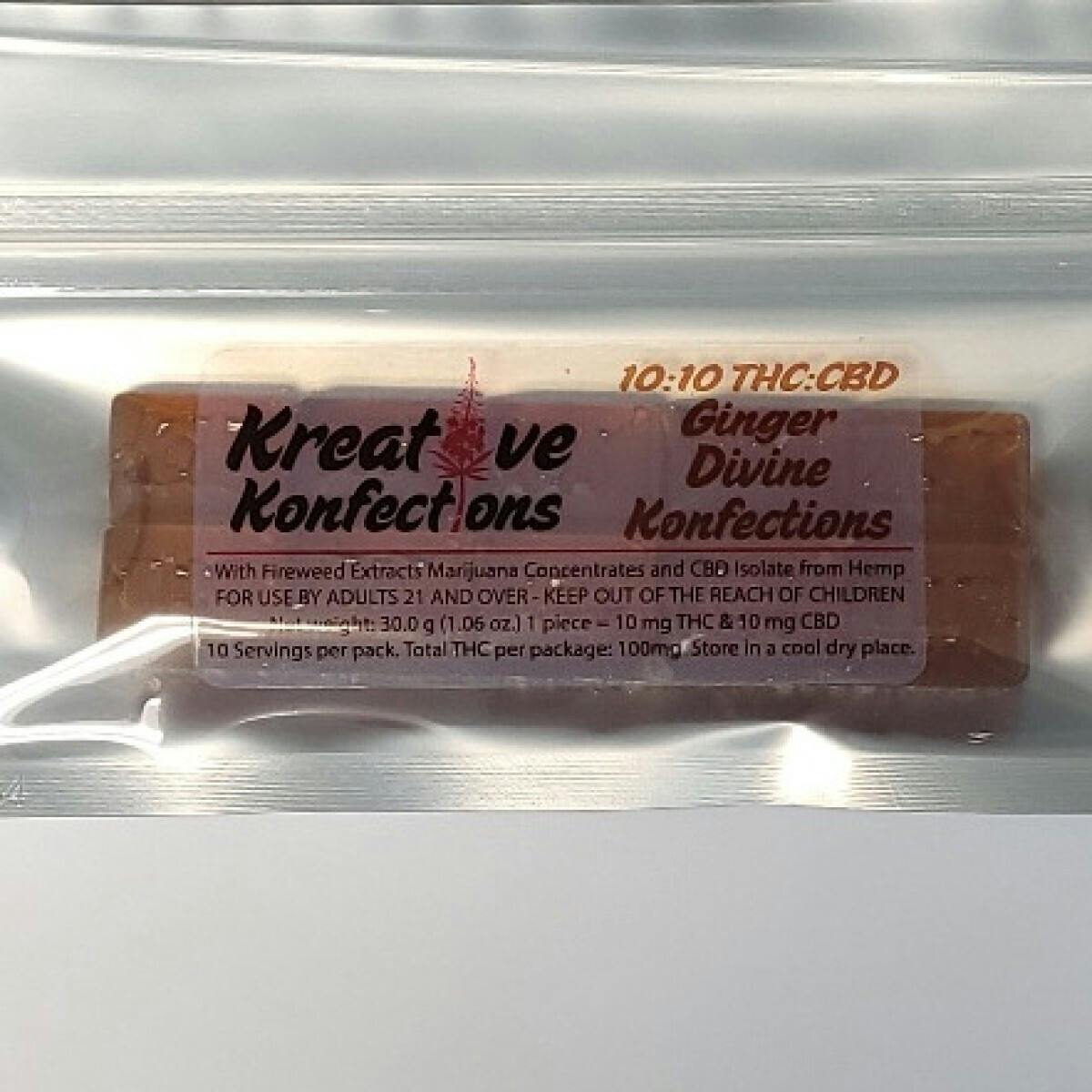 Ginger Beer Divine Konfections | Indica | 100mg | 10pk at Denali Grass Co.