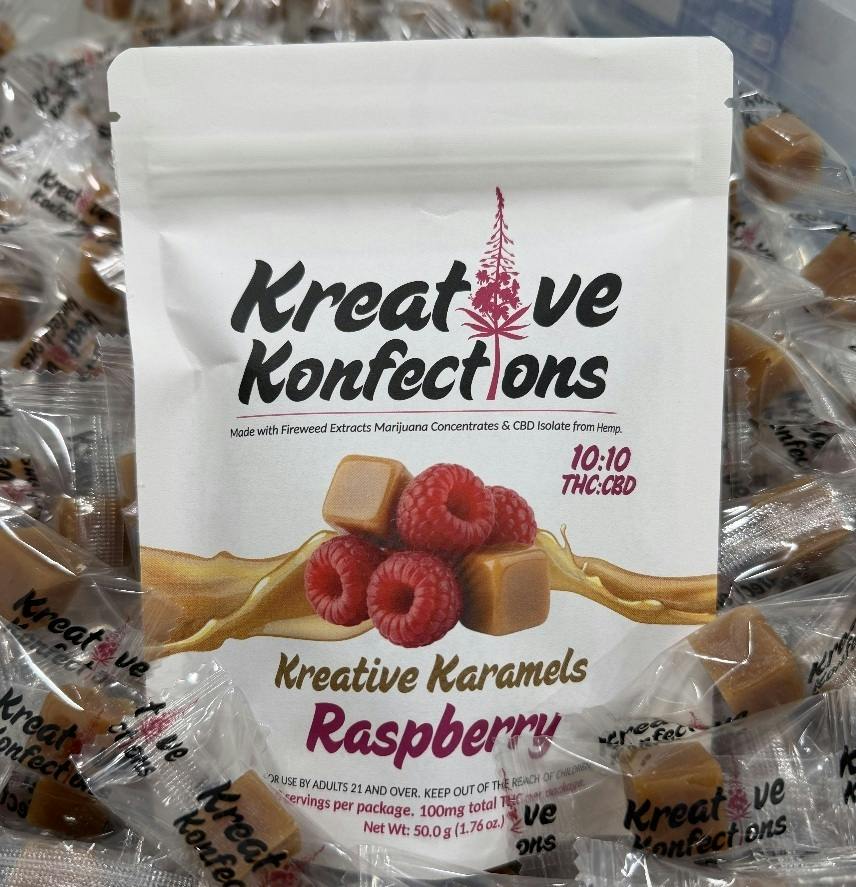 Raspberry Kreative Karamels | Hybrid | 100mg | 10pk