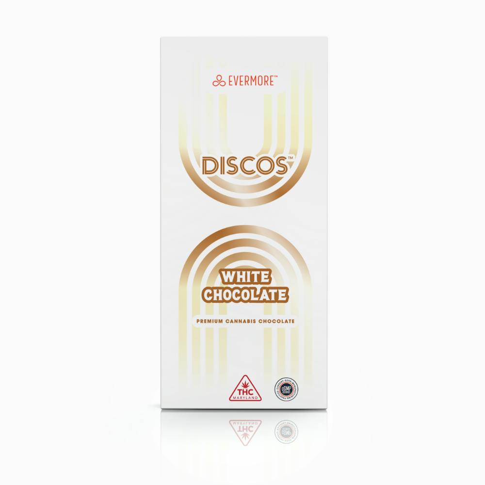 40MG White Chocolate Peppermint Discos by Evermore Cannabis Company