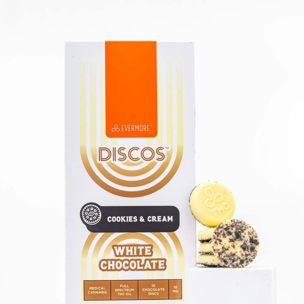 40MG White Chocolate Cookies & Cream Discos by Evermore Cannabis Company