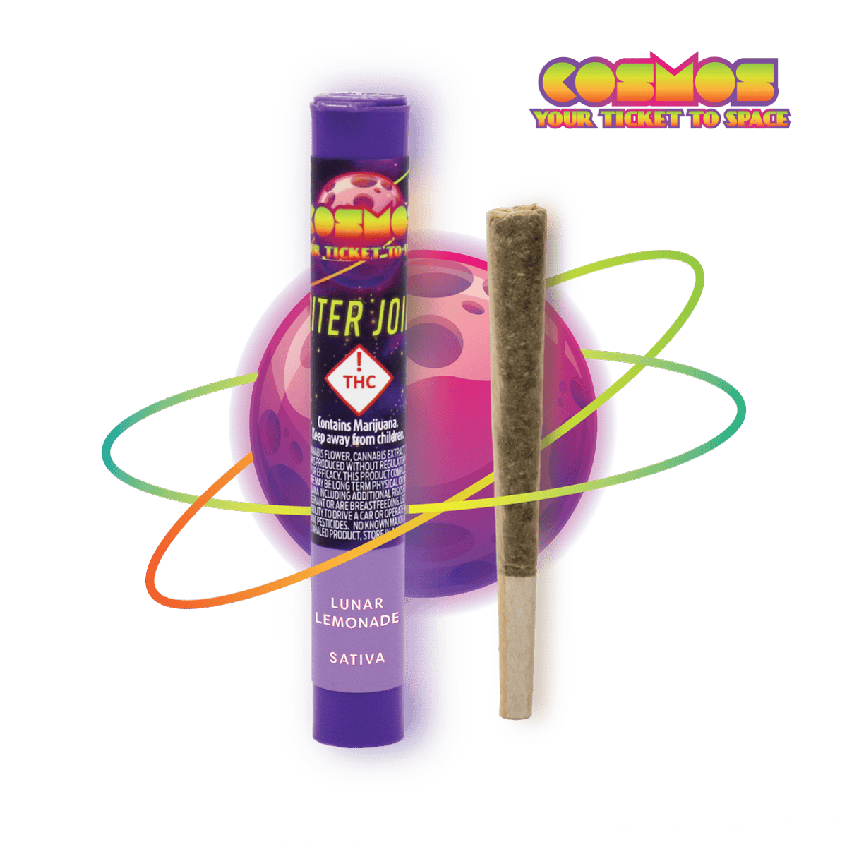 Jupiter Joint Infused Sativa 1g Pre-roll Lunar Lemonade by Cosmos THC