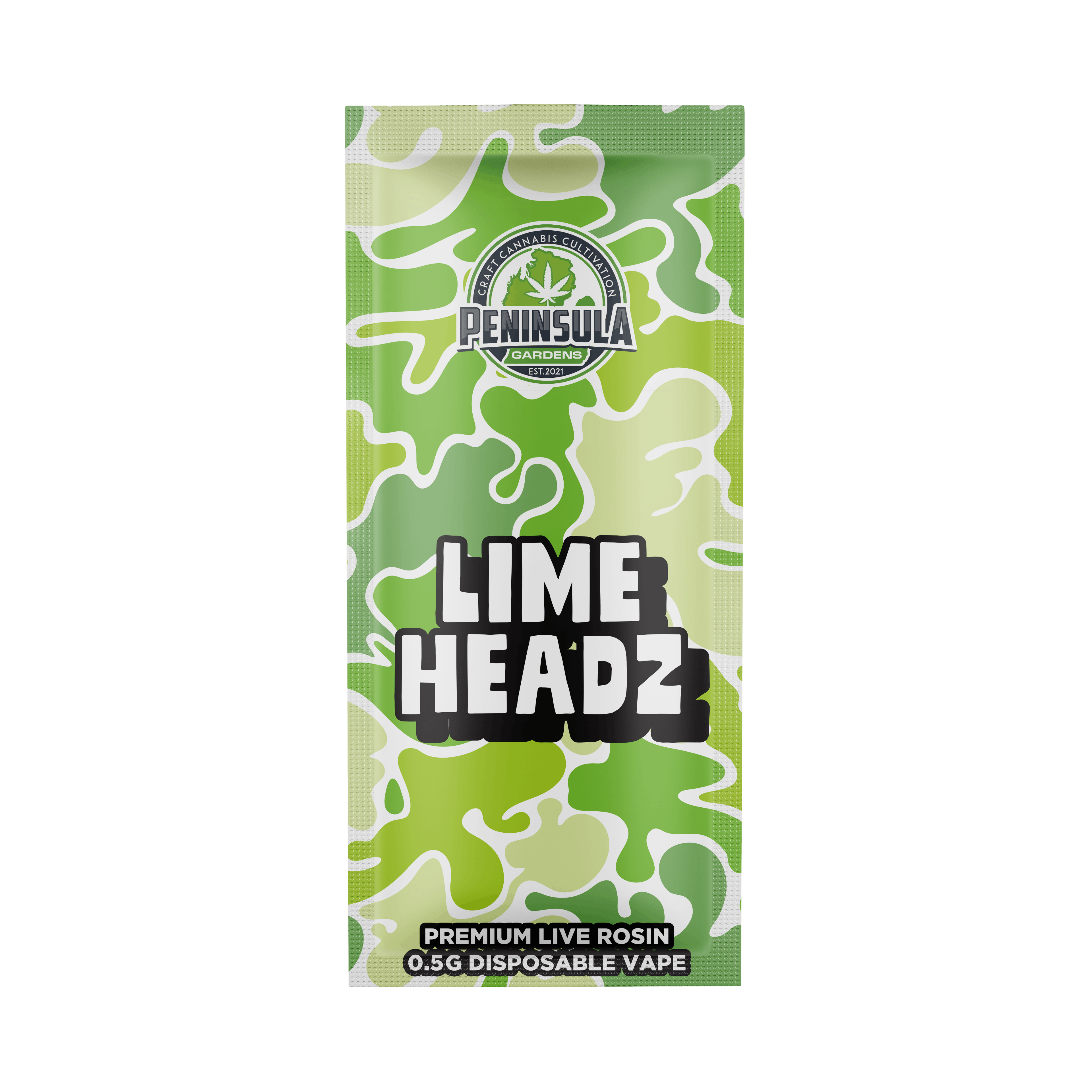 Peninsula Gardens | Lime Headz | Live Rosin Disposable | .5g by Peninsula Gardens