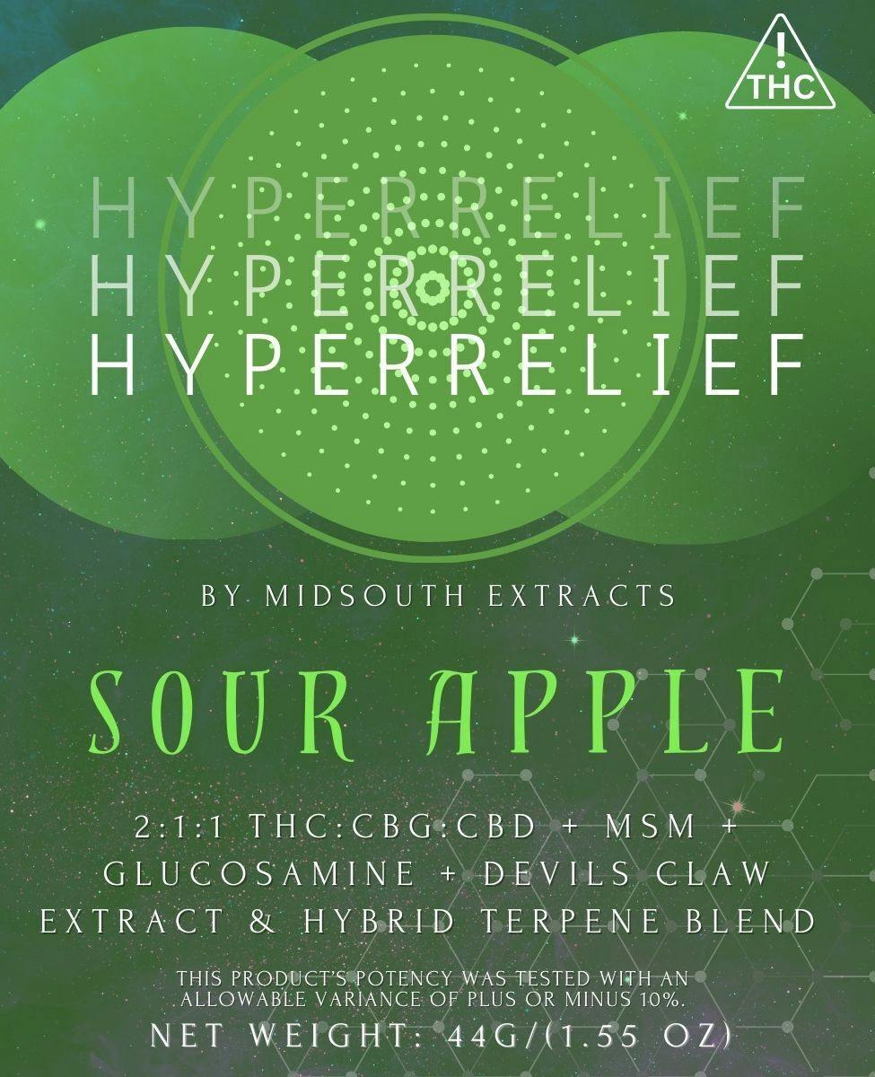 Gummies - Hyper Relief - 100mg - Sour Apple at Arcane Enterprises
