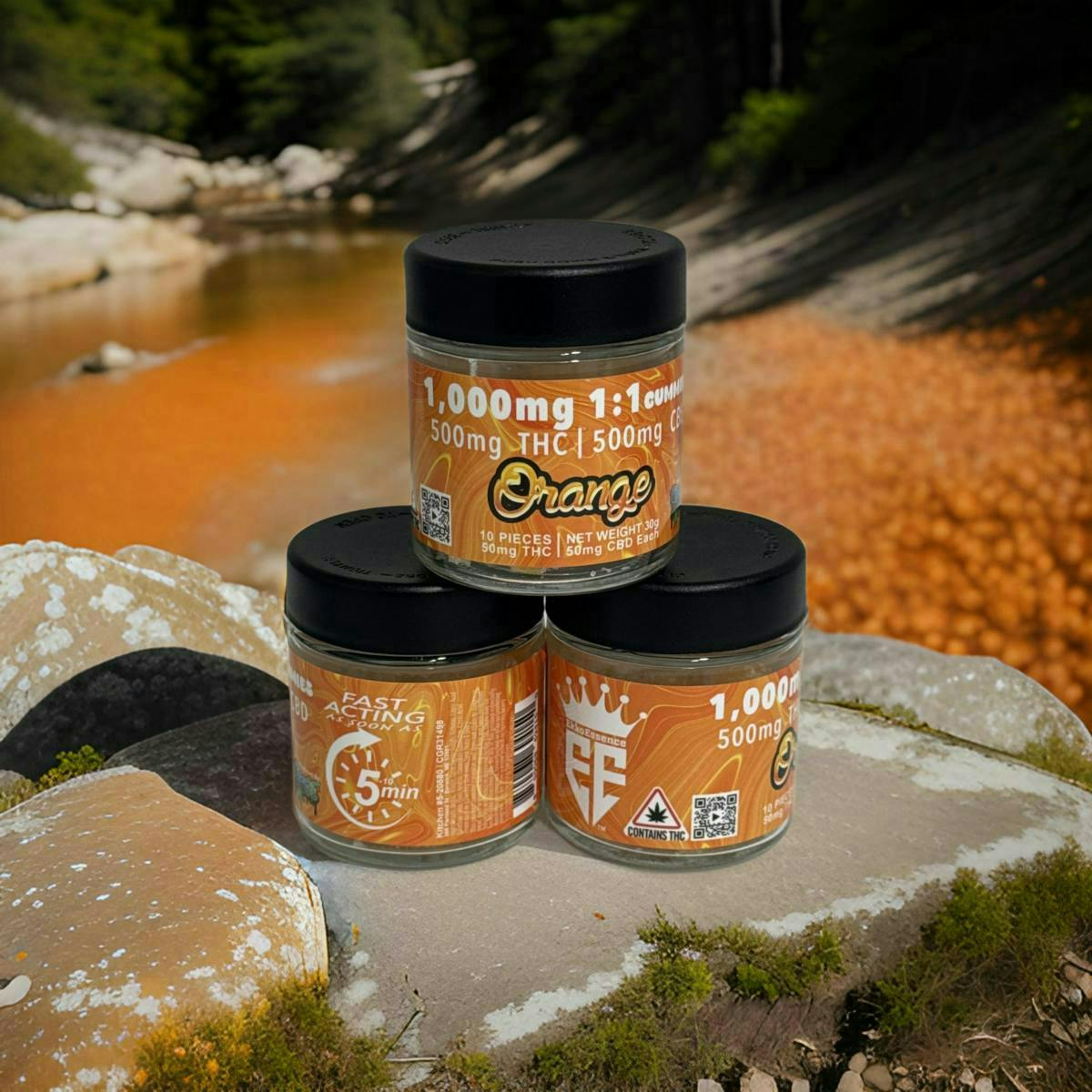EkkoEssence | Fast Acting 1:1 | Orange Gummies | 500mg | 10ct | 50mg/ea by EkkoEssence