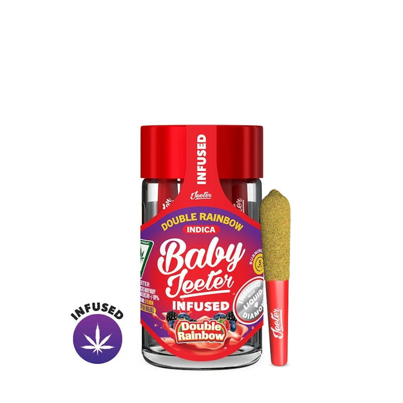 Jeeter Double Rainbow · Baby Infused Minis · 0.5g each · 5pk, Infused Pre-Rolls