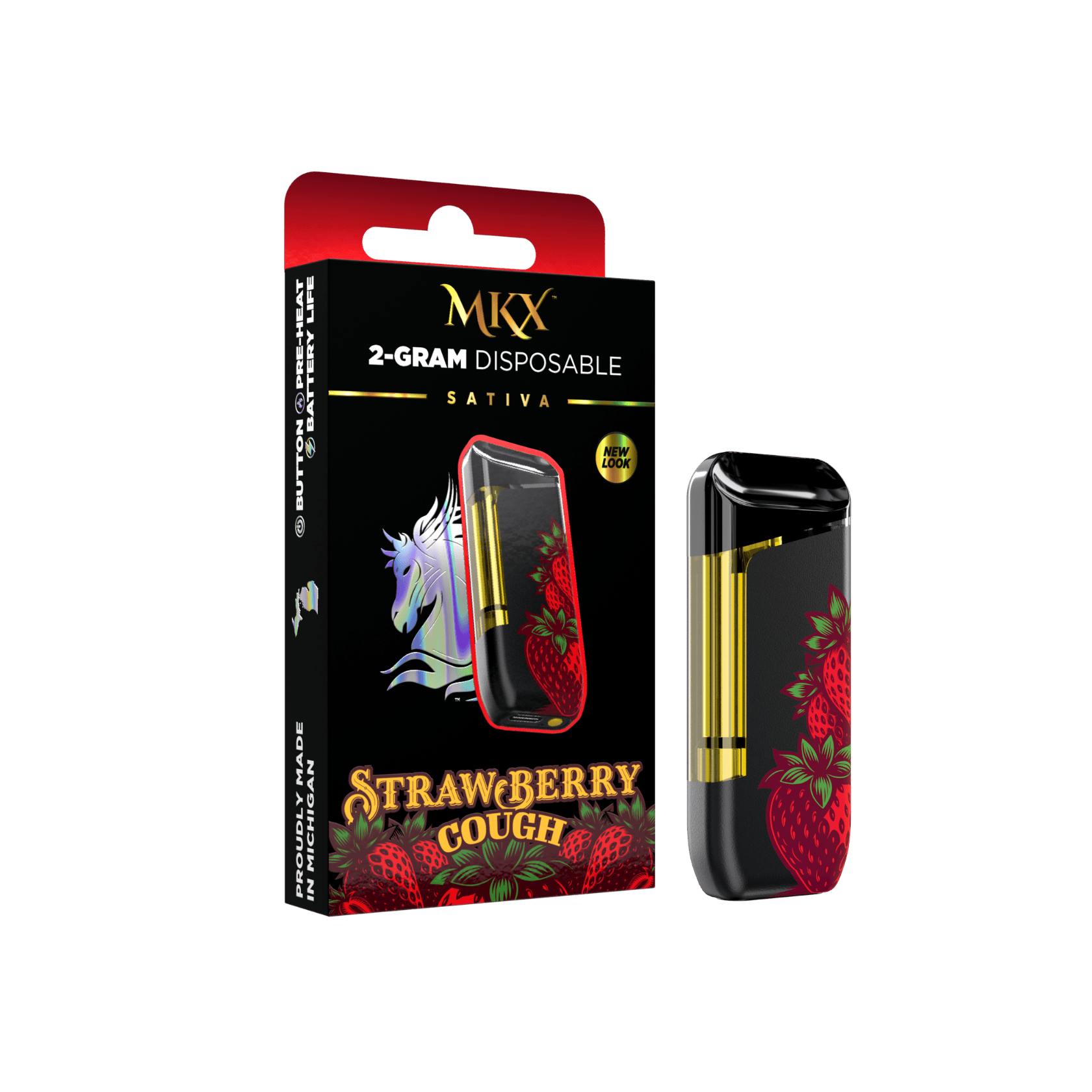 Strawberry Cough | Disposable | 2g by MKX Oil Co