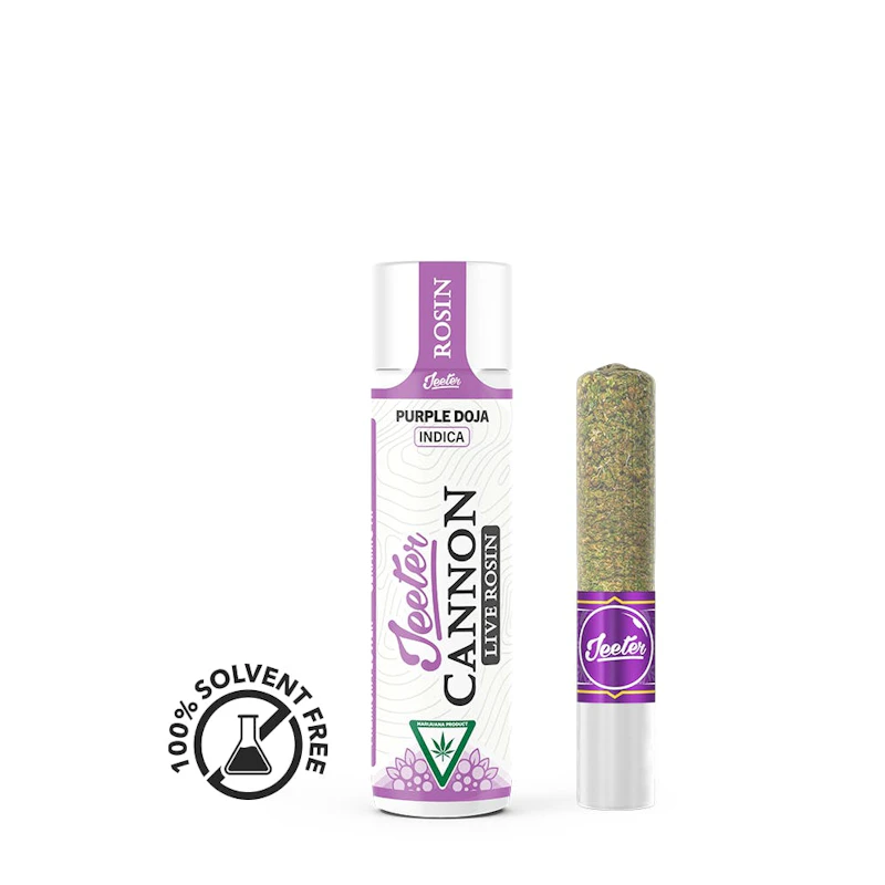 Jeeter Purple Doja · Live Rosin Cannon · Infused Joint · 1.3g, Infused Pre-Rolls