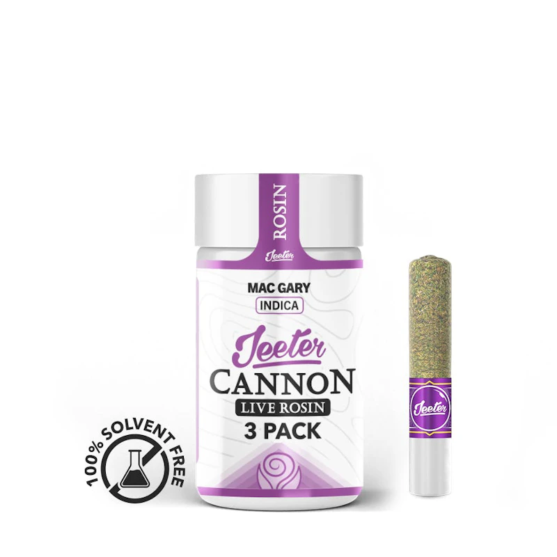 Jeeter MAC Gary · Live Rosin Cannons · Infused Minis · 0.5g each · 3pk, Infused Pre-Rolls