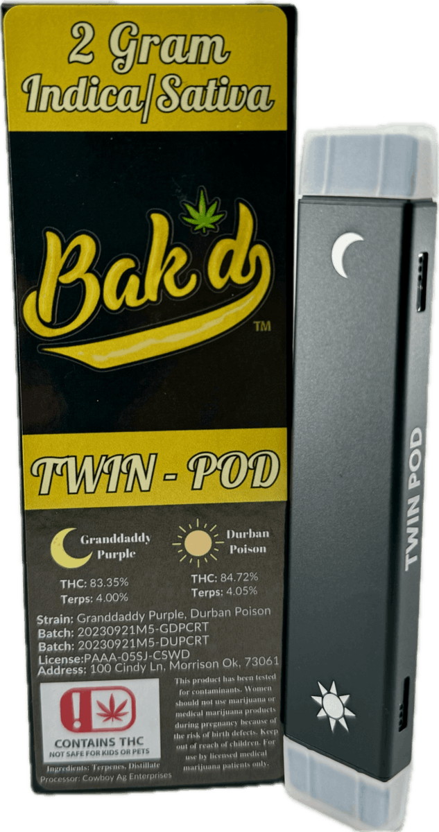 Bak'd 2G Disposable Sativa/Indica (24k Punch/Tigers Blood)