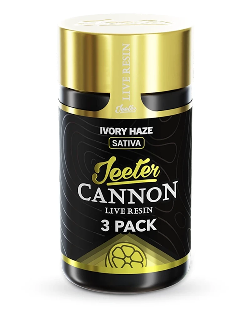 Jeeter Ivory Haze · Live Resin Cannons · Infused Minis · 0.5g each · 3pk, Infused Pre-Rolls