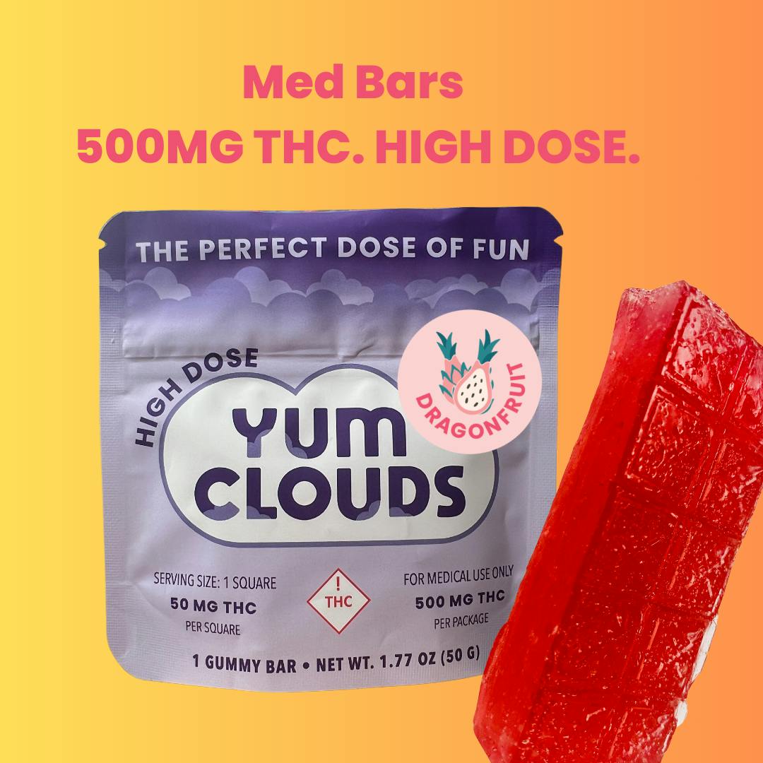 Medical 500mg THC Gummy Bar Dragonfruit