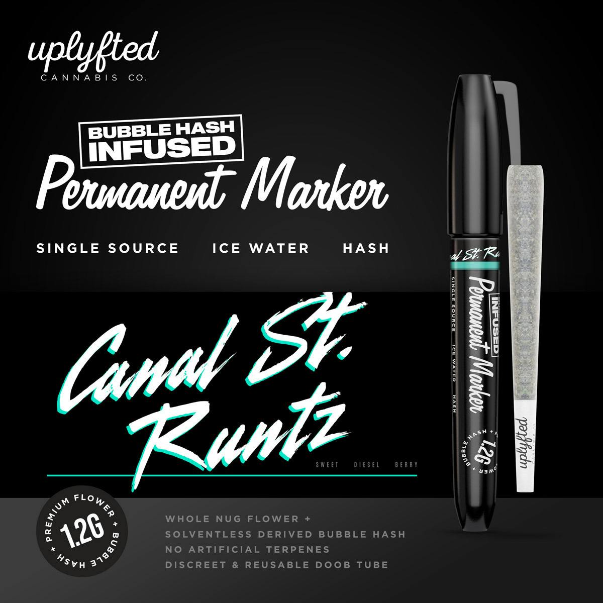 1.2g Bubble Hash Infused Pre-Roll -Permanent Marker X Canal St. Runtz
