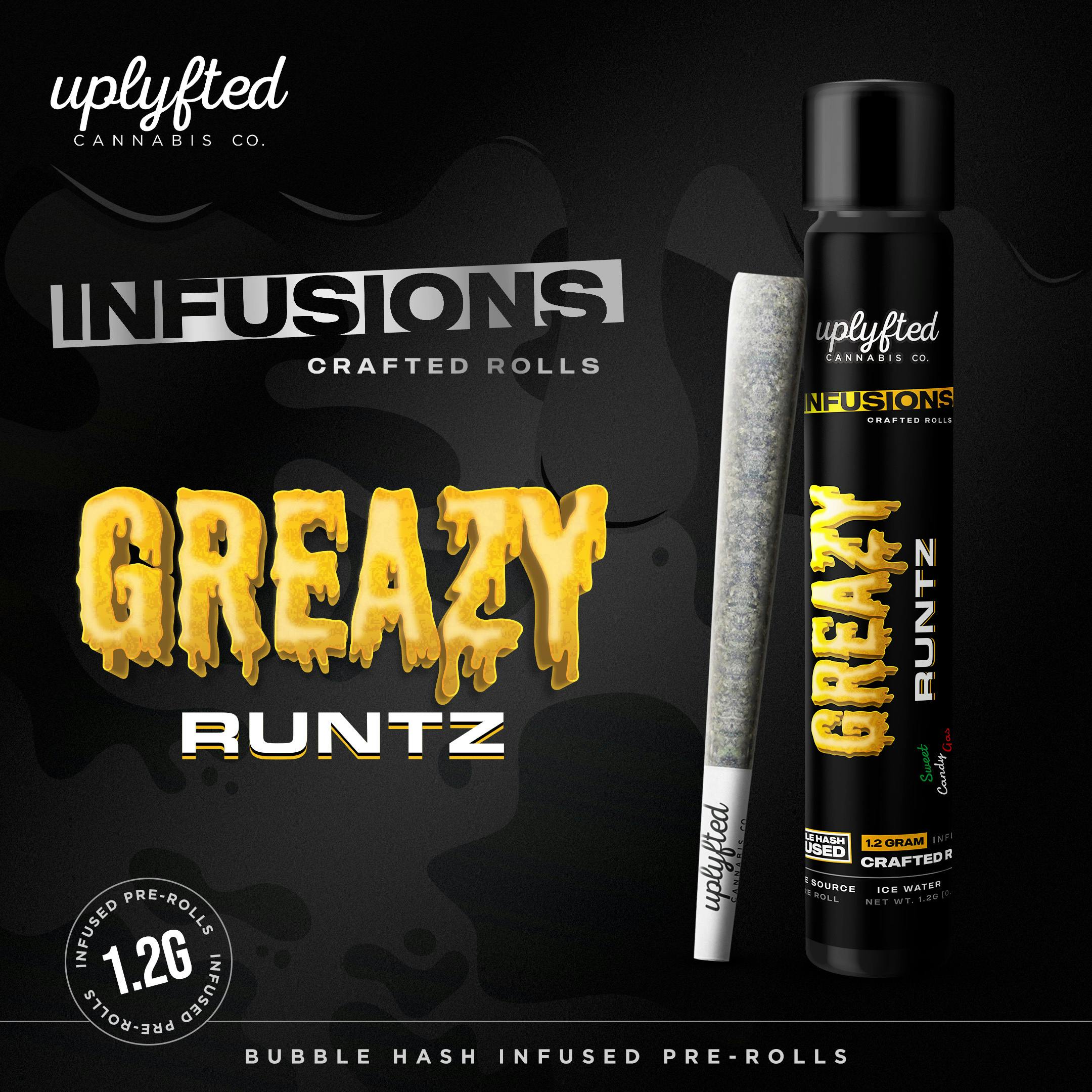 1.2g Bubble Hash Infused Pre-Roll - Greazy Runtz