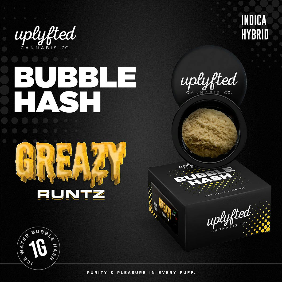 1g Bubble Hash Concentrate - Greazy Runtz - Uplyfted Cannabis Co