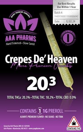 Crepes De' Heaven - 1g Pre Roll