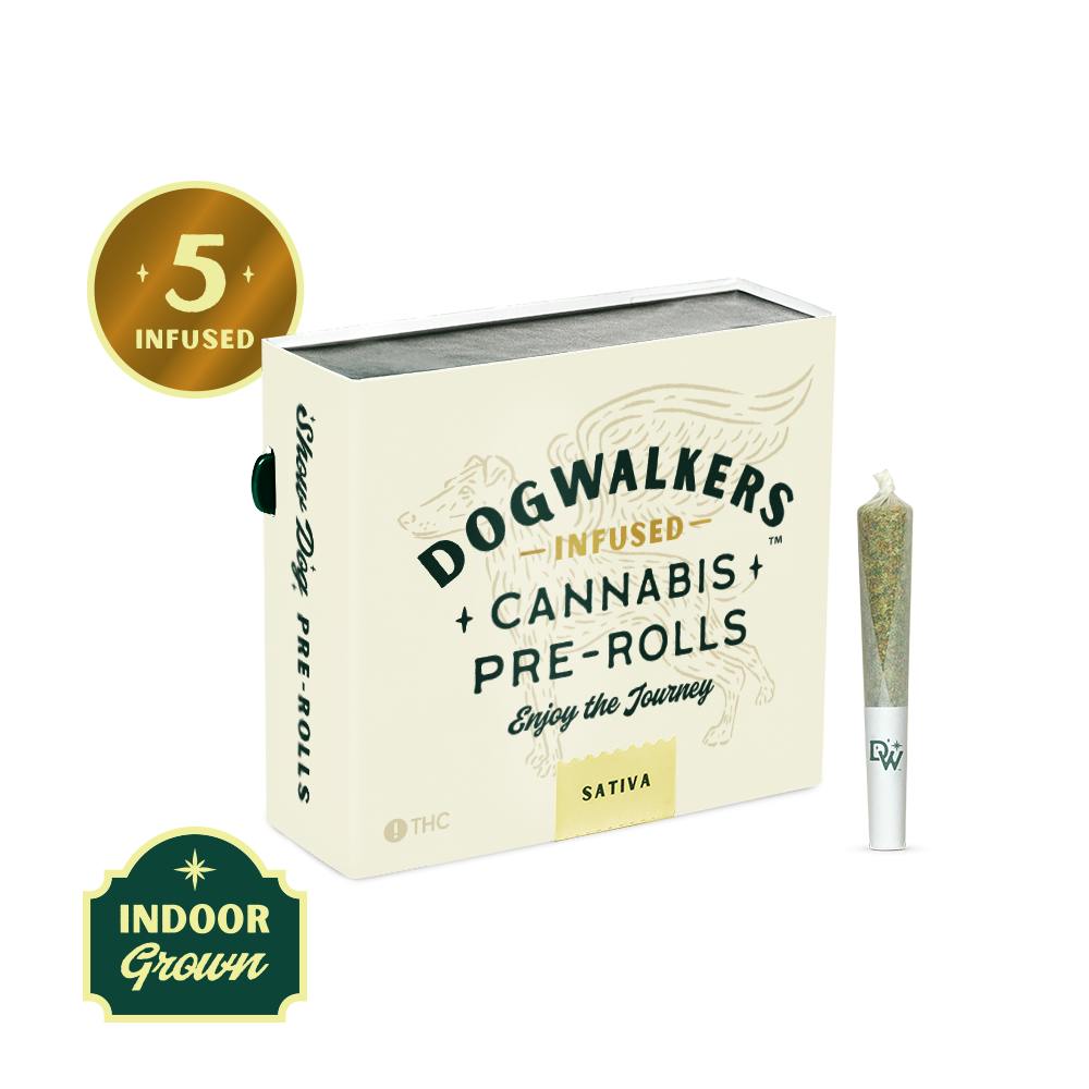 Dogwalkers Sour Diesel 5 Pack Mini Show Dogs Infused Pre Roll .45g by Dogwalkers