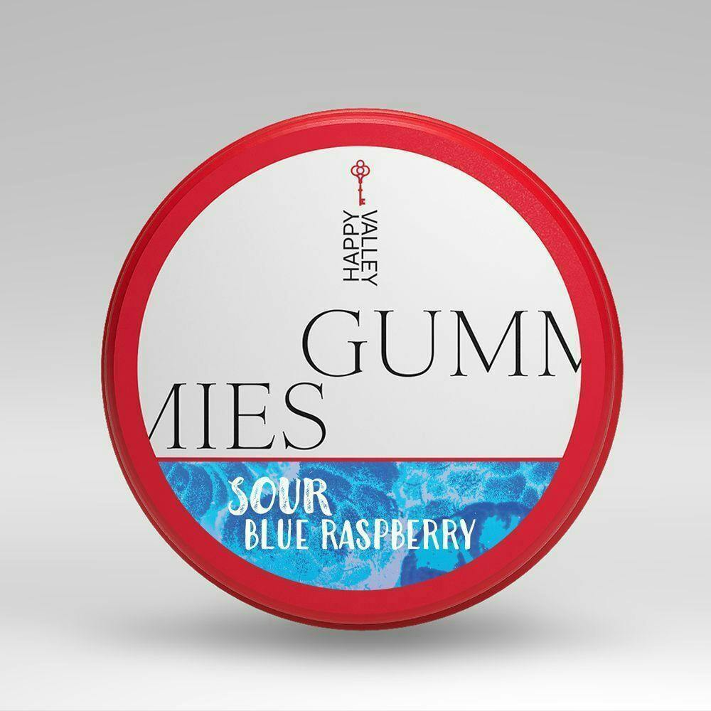 Sour Blue Raspberry | Gummies 100mg THC by Happy Valley