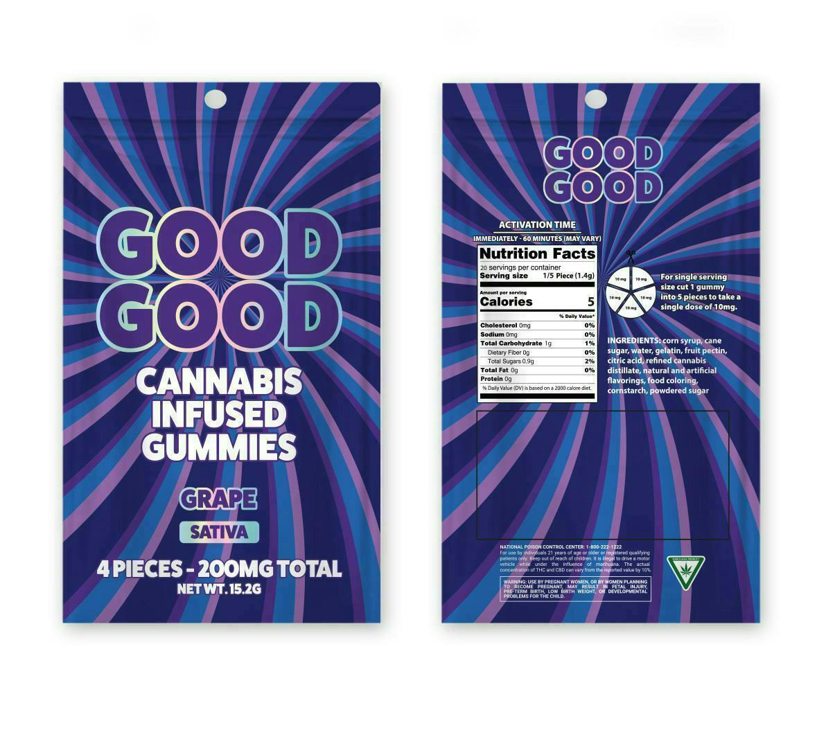 Good Good | Grape Gummies | 200mg | 4pk | 50mg/ea by Good Good