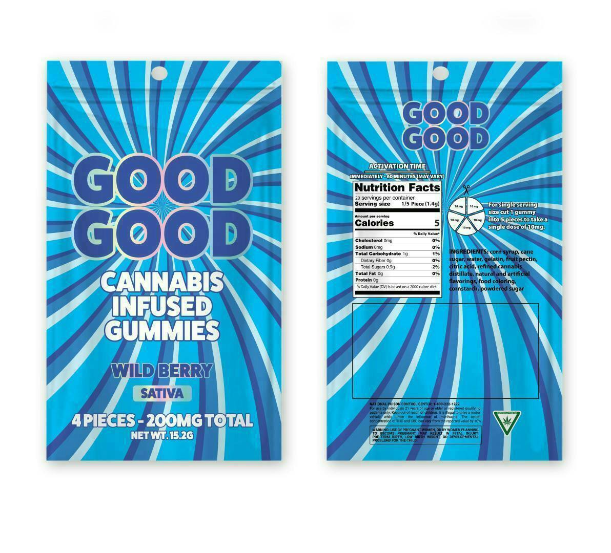 Good Good | Wild Berry Gummies | 200mg | 4pk | 50mg/ea
