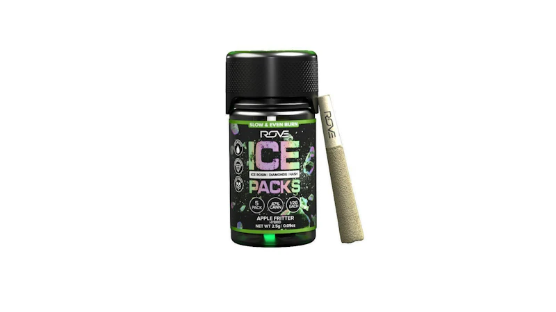 Rove Apple Fritter · Infused Ice Packs (Rosin, Hash, and Diamonds) · 5x 0.5g, Infused Pre-Rolls