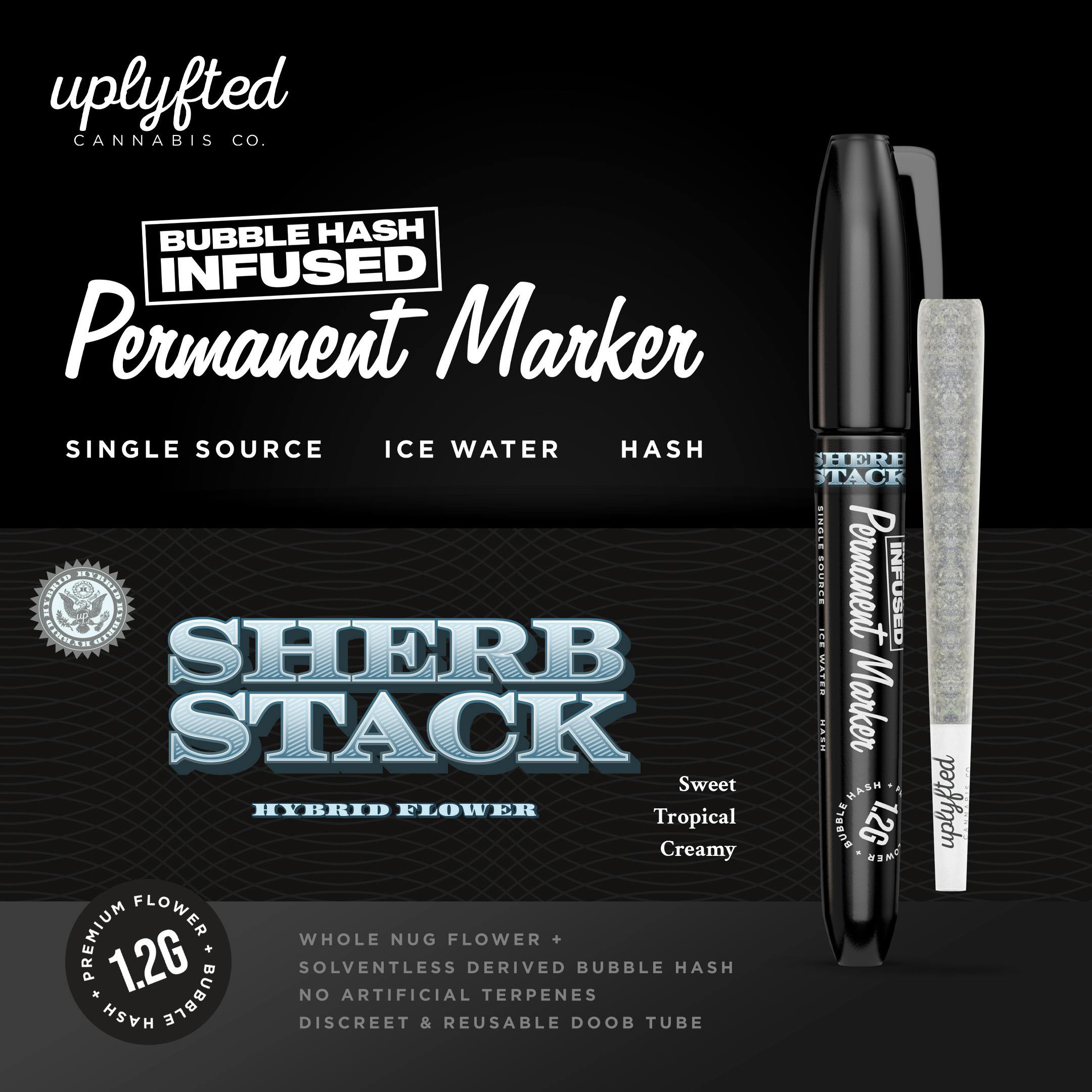 1.2g Bubble Hash Infused Pre-Roll -Permanent Marker X Sherb Stack by Uplyfted Cannabis Co