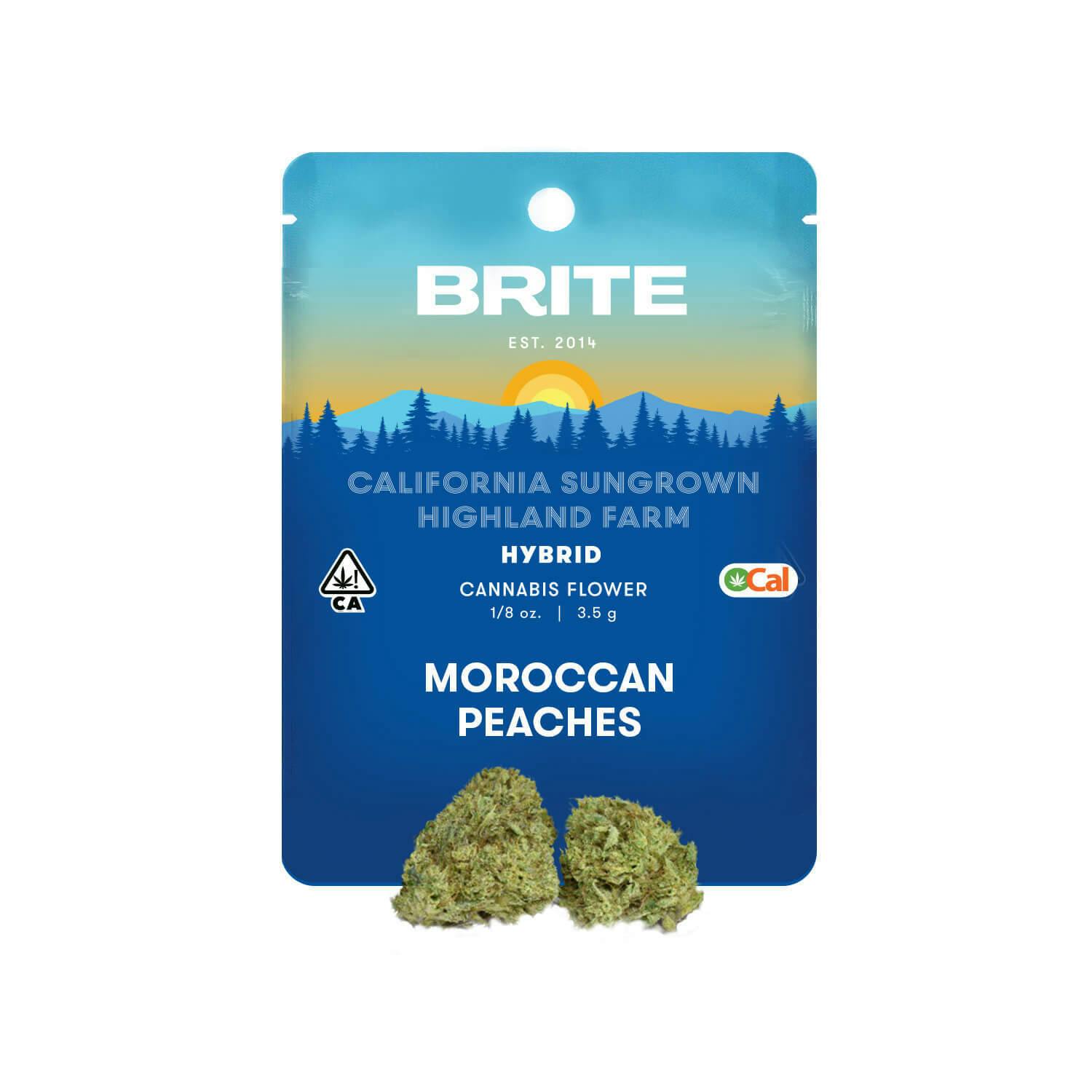 BRITE Highland OCal Flower (3.5g) - Hybrid - Moroccan Peaches