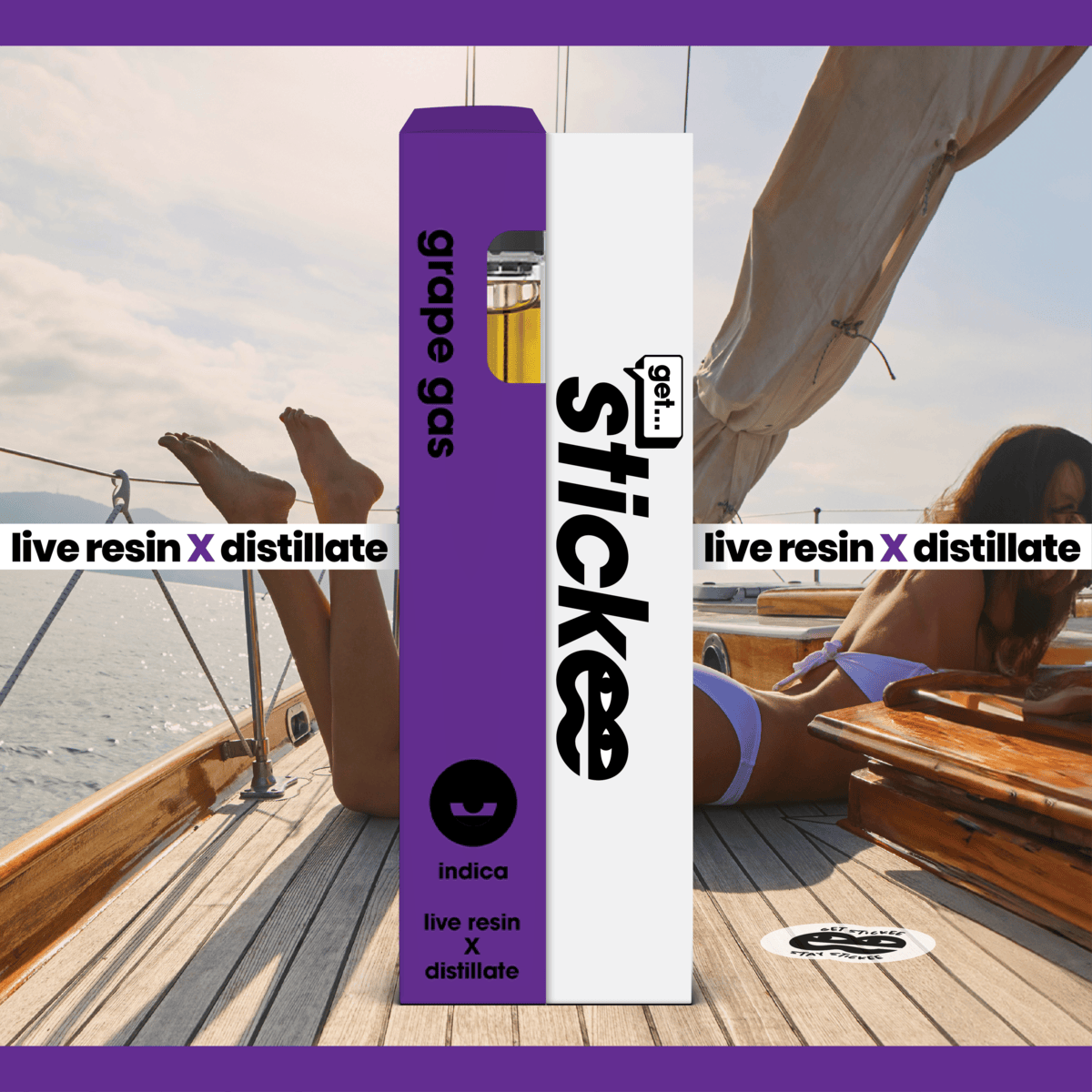 STICKEE | Grape Gas | Live Resin Disposable | 1G